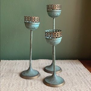 Set of 3 tea light candle holders